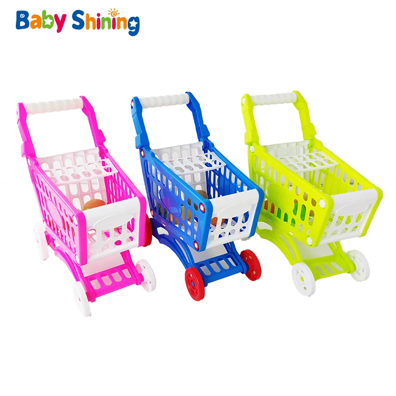 Детская сияющая игрушка для кухни пластиковая корзина покупок в супермаркете с