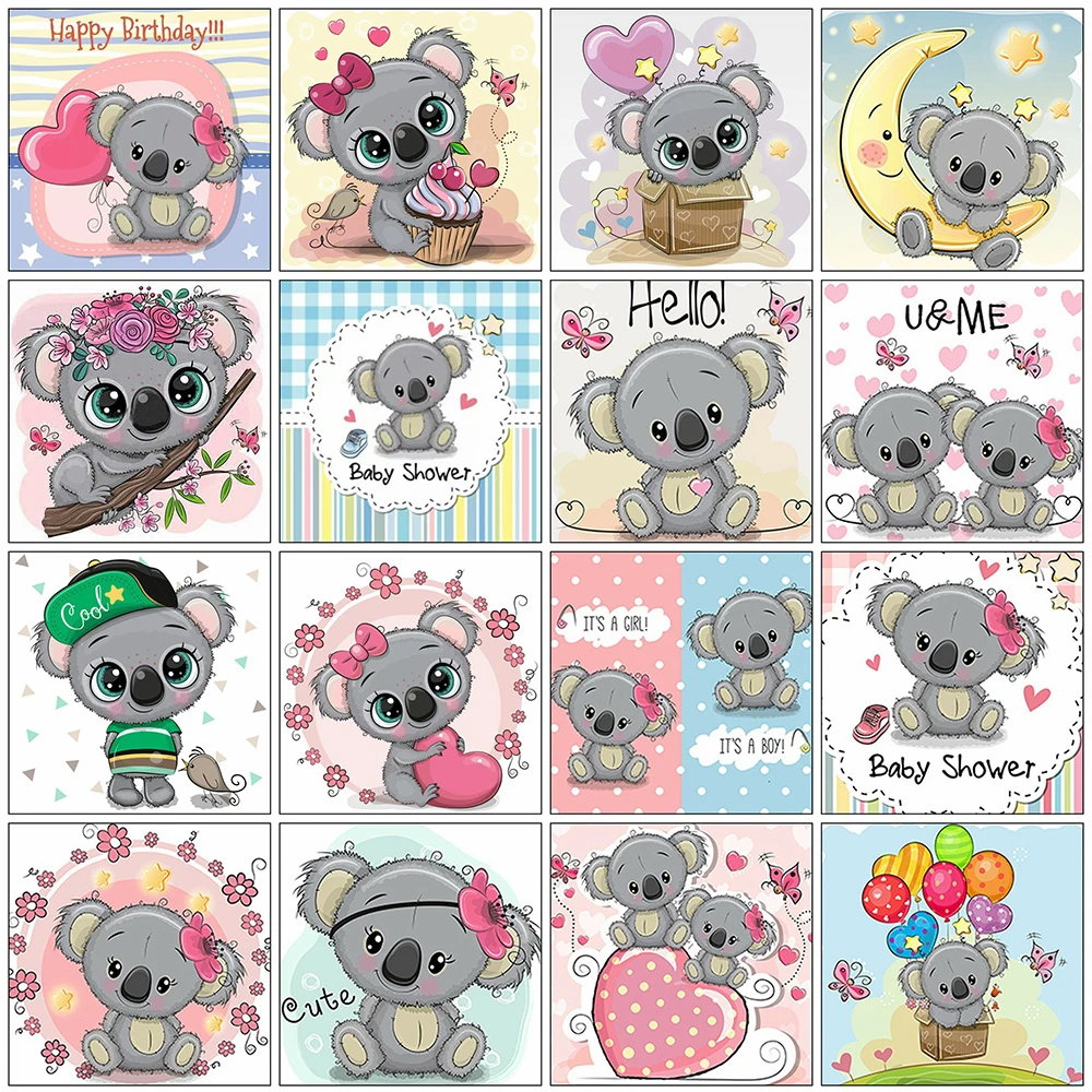

Square/Round Diamond Painting Koala Cross Stitch Mosaic Diamond Embroidery Cartoon Picture of Rhinestones Kids Room Decoration