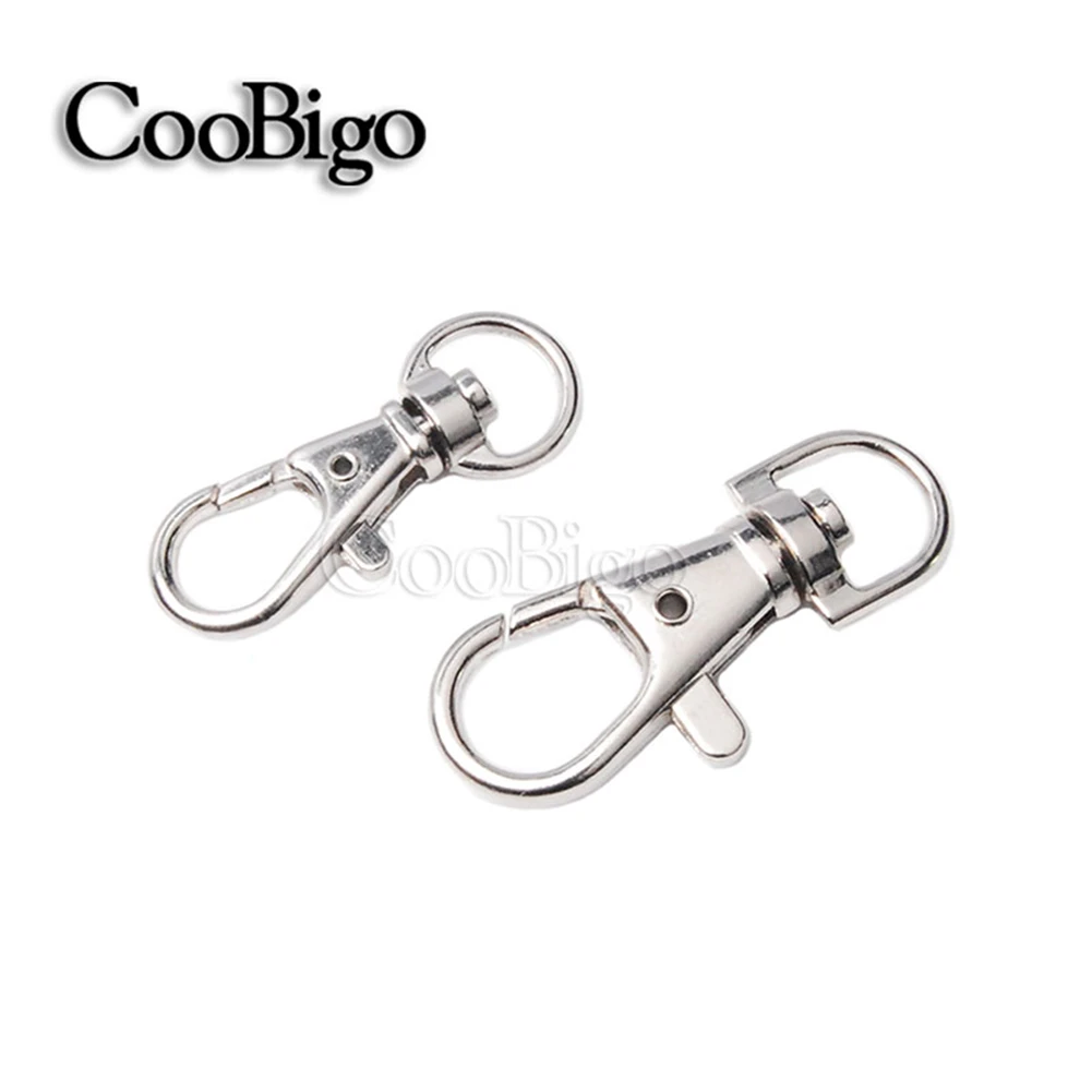 Поворотная серебряная застежка карабин зажимы крючки металлический шнурок из