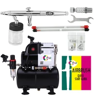 ophir 3 tips pro airbrush compressor kit dual action spray air brush set with 3l air tank for tattoo makeup art_ac116ac093