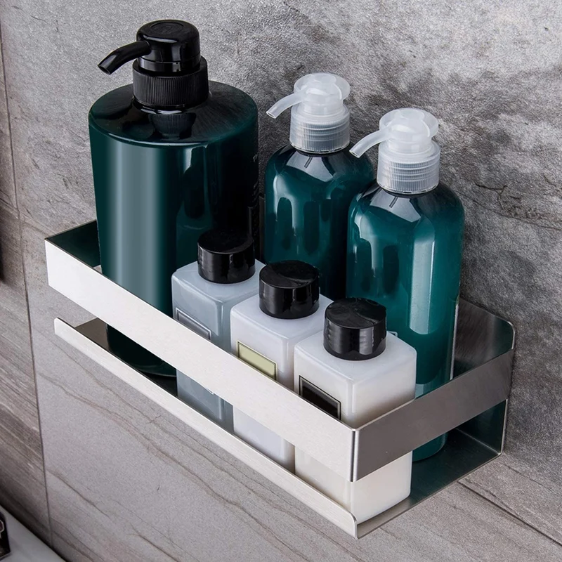 Самоклеящаяся полка для душа-полка ванной комнаты на стене душа из нержавеющей