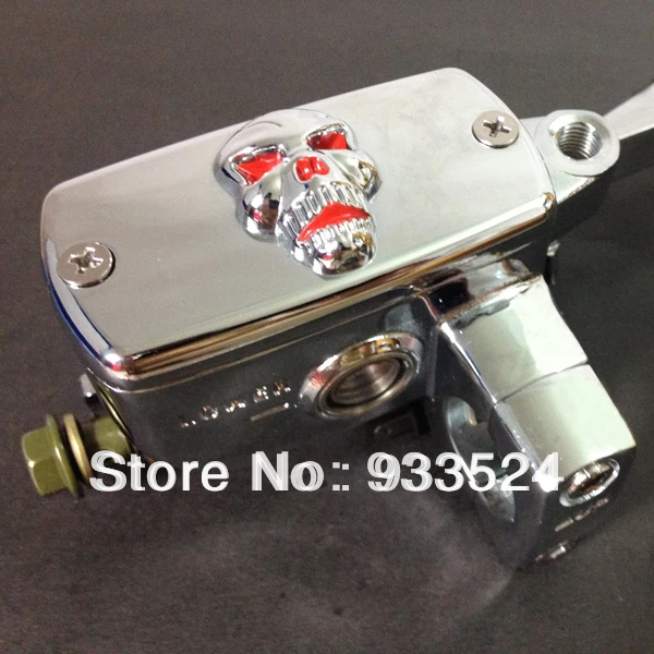 1&quot Universal Handlebar 14 Bore Skull Brake Master Cylinder Clutch Lever For Harley Dyna Softail Honda VTX Suzuki Yamaha Kawasaki |