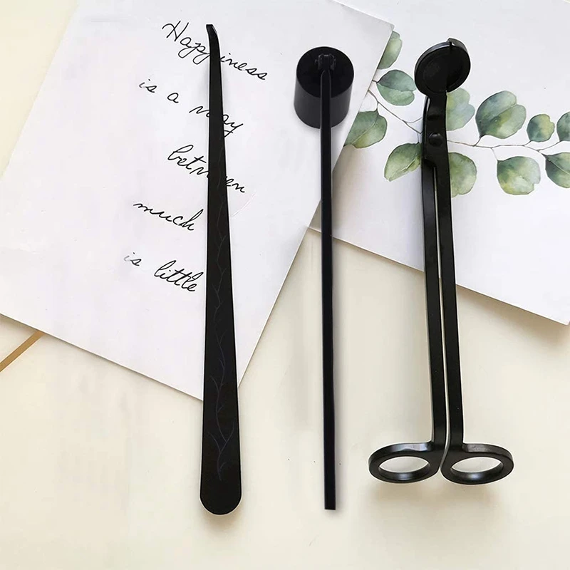 

1Set Candle Accessory Set, Candle Wick Trimmer, Candle Wick Cutter, Candle Snuffer, Candle Wick Dipper Black