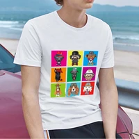 simple and classic mens t shirt cartoon trendy cool dog atlas print series t shirt round neck comfortable commuting mens shirt