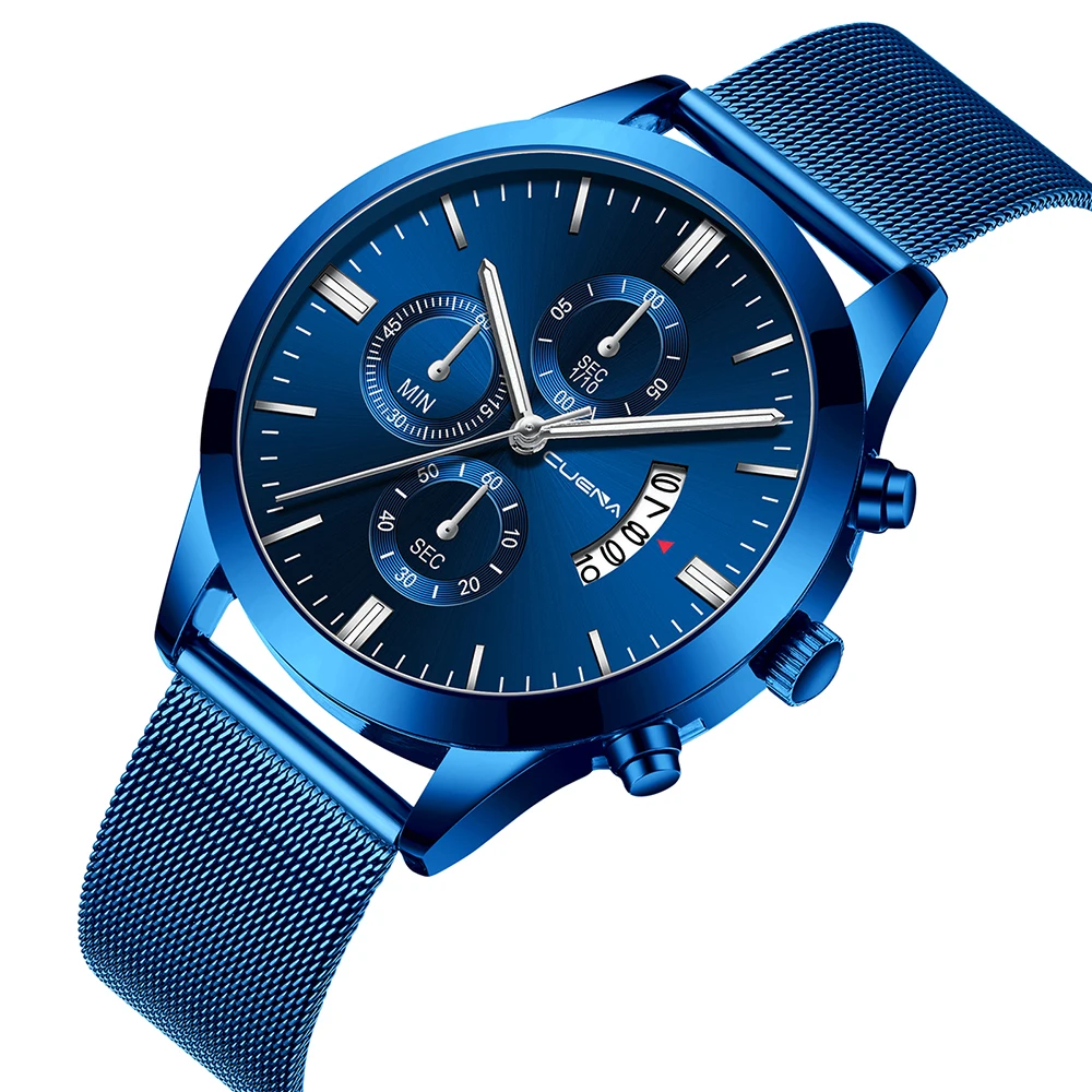 Relogio CUENA новый топ бренд модные роскошные золотые сетчатые часы креативные