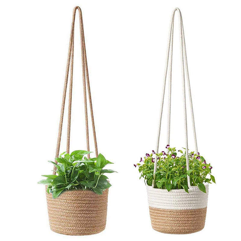 

Garden Plant Hangers Rope Hanging Planter Woven Hanging Planter Basket Decorative Flower Pot Holder Basket For Home Decor
