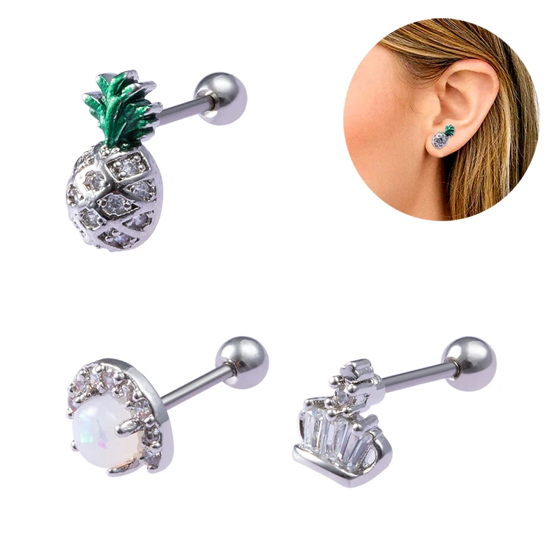 Серьги гвоздики женские из нержавеющей стали с цирконом Ювелирное Украшение для