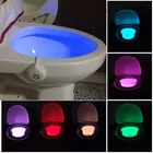 8 цветной светодиод RGB движения Автоматический Датчик Toliet ночник Туалет подсветка для сиденья ABS белый корпус движение человека активированный