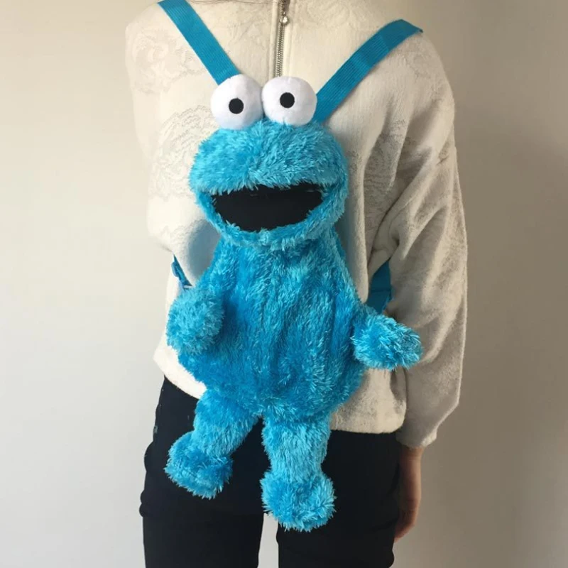 Плюшевый рюкзак с мультипликационным изображением Улица Сезам детский дорожный