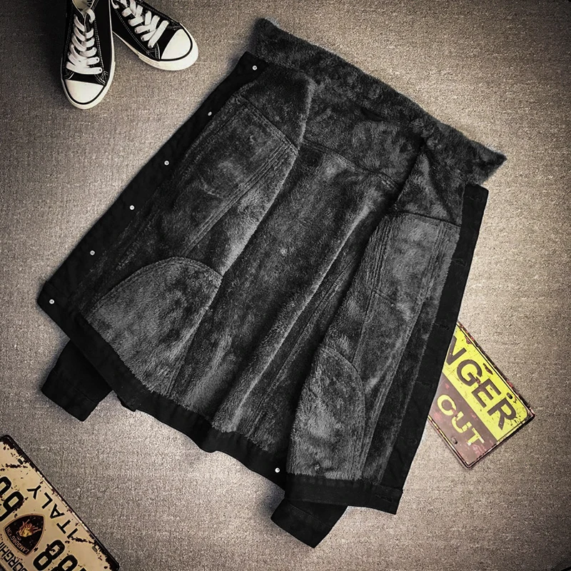 Мужская куртка и пальто модная теплая толстая верхняя одежда джинсовая зимние