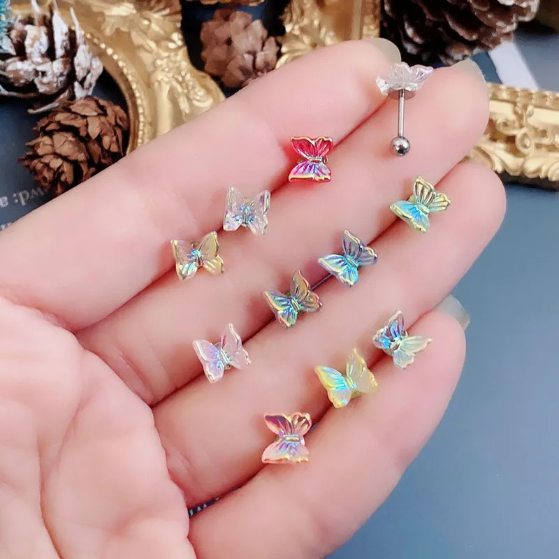 Серьги-гвоздики женские в виде бабочки 1 шт. | Украшения и аксессуары