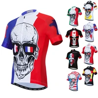 cycling jersey men short sleeve skull printing bicycle tops breathable mtb shirts maillot ciclismo road bicycle clothes