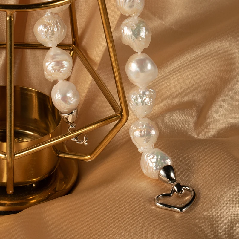 

11-13mm White Genuine Real Pearl Bracelet Natural Furrow Beads for Women's Jewelry Gift