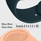Ремешок силиконовый для Apple Watch series 6 SE 5 4 3 2, спортивный браслет для iWatch, 44 мм 40 мм 38 мм 42 мм 44 мм