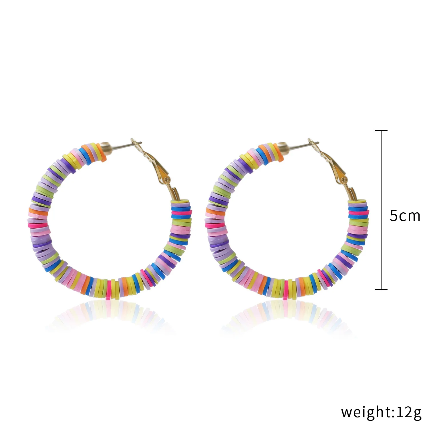 

New Handmade Resin Hoop Earrings For Women Fashion Bohemian Rainbow Round Large Statement Earrings 2020 Jewelry Gifts