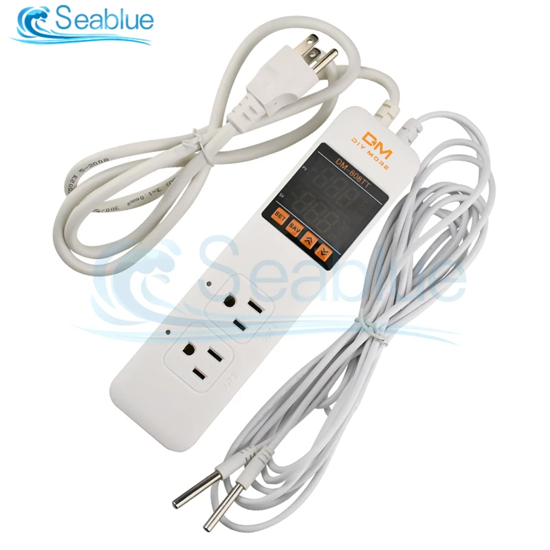 ac85 250v 10a dm 808tt dual temperature control socket temperature humidity controller meter intelligent electronic socket free global shipping