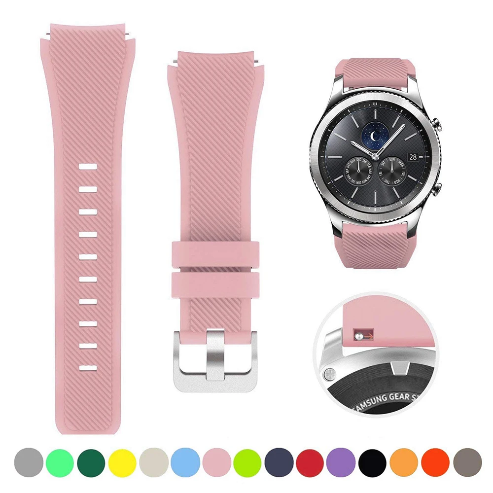 Силиконовый ремешок для Samsung Gear S3 Frontier/Classic спортивный Galaxy Watch 46 мм 42 Huawei Gt Band 22 20