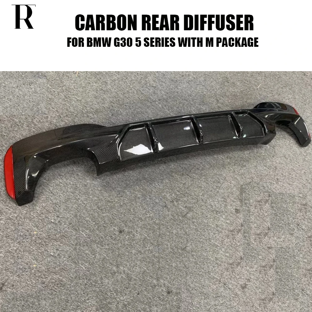 G30 диффузор заднего бампера из углеродного волокна с красным отражателем для BMW G31