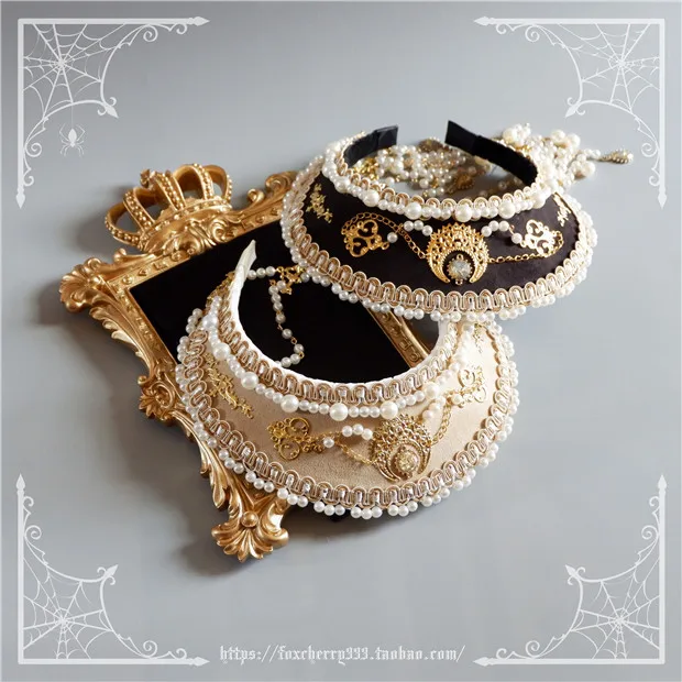 Роскошная Ретро Повязка на голову в дворцовом стиле с бусинами &quotЛолита&quot