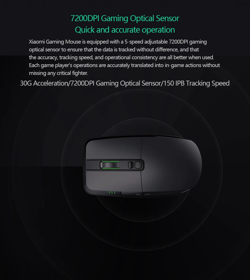 Оригинальная Беспроводная игровая мышь Xiaomi USB 2,4 ГГц 7200 dpi RGB мышь с подсветкой геймерская оптическая перезаряжаемая Компьютерная
