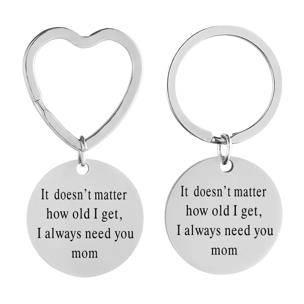 

Europe America Fashion Lettering Stainless Steel Jewelry Key Chain Love Mom Mother Gift From Son Daughter DIY Custom Wholesale