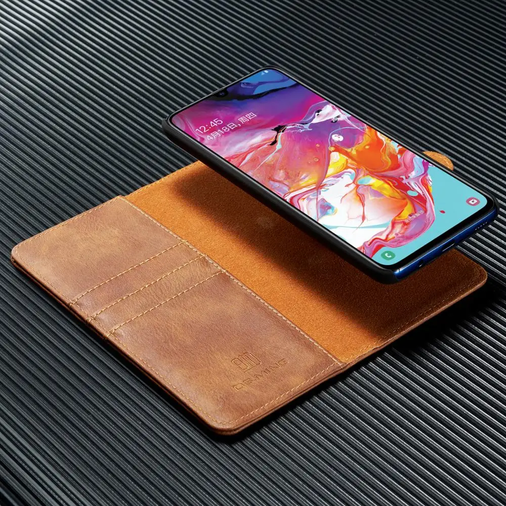 Откидной Чехол для samsung Galaxy A70 A50 A40 A30 A20 A10 Магнитный класса люкс из искусственной