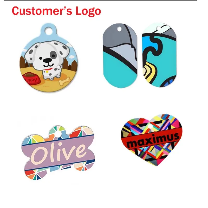 100pcs-37*36 mm Heat Transfer Printing Blank Tag-New Style Heart Shape Sublimation white Pet ID Tag-t-Promotion And Love Gift | Дом и сад