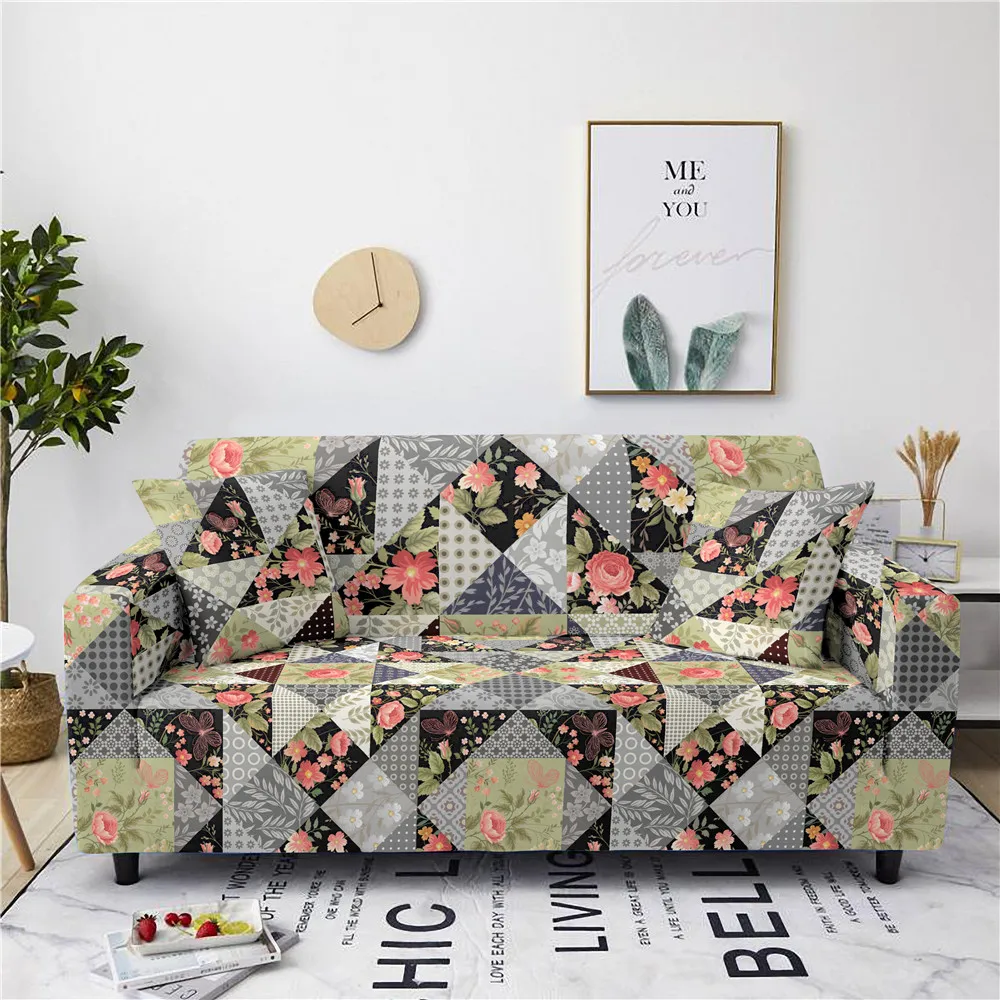 Чехол для дивана эластичный с цветочным рисунком 6 стилей | Дом и сад