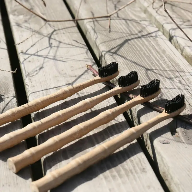 Зубная щетка из натурального бамбука Бамбуковая форма ручка мягкая щетина