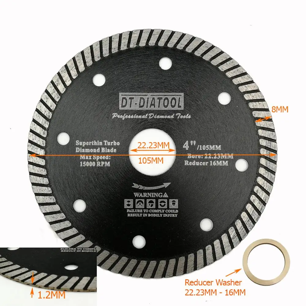 DT DIATOOL 10 единиц супертонкие Turbo алмазный пильный диск режущий жесткий Материал