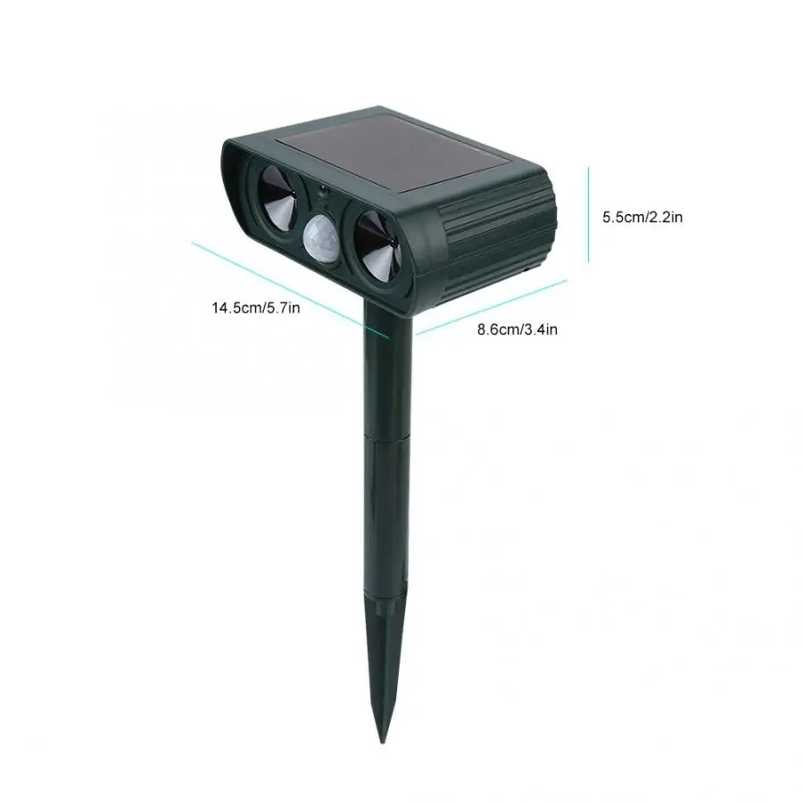 Ультразвуковой отпугиватель животных сигнализация на солнечной батарее с