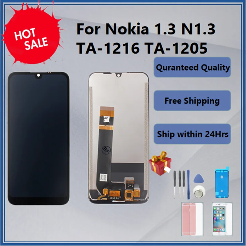 

ЖК-экран для Nokia 1,3 N1.3 TA-1216 TA-1205, ЖК-дисплей с сенсорным экраном и дигитайзером в сборе для Nokia 1,3 LCD s