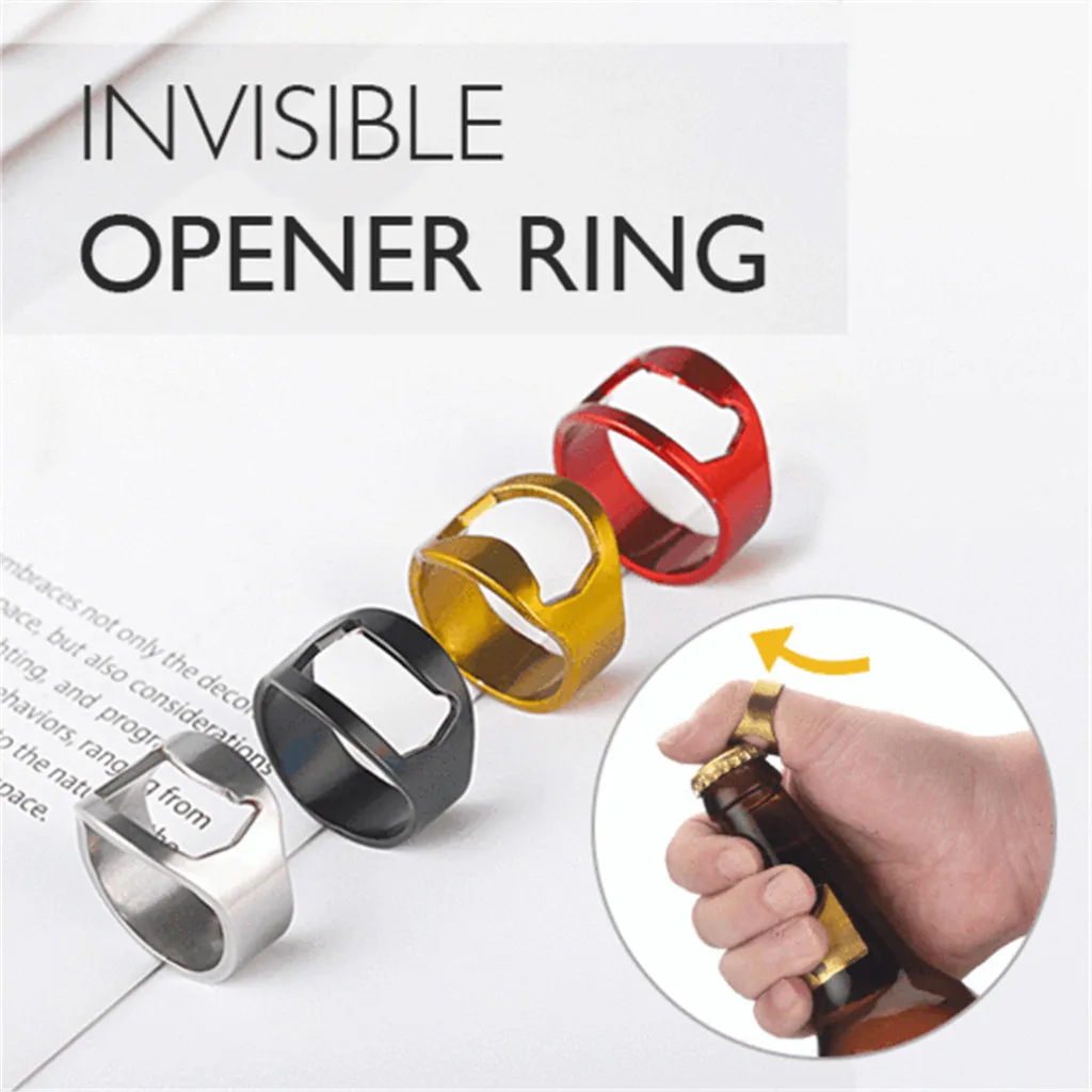 2021 Новое модное ретро кольцо невидимое открывалка для бутылок забавная Новинка