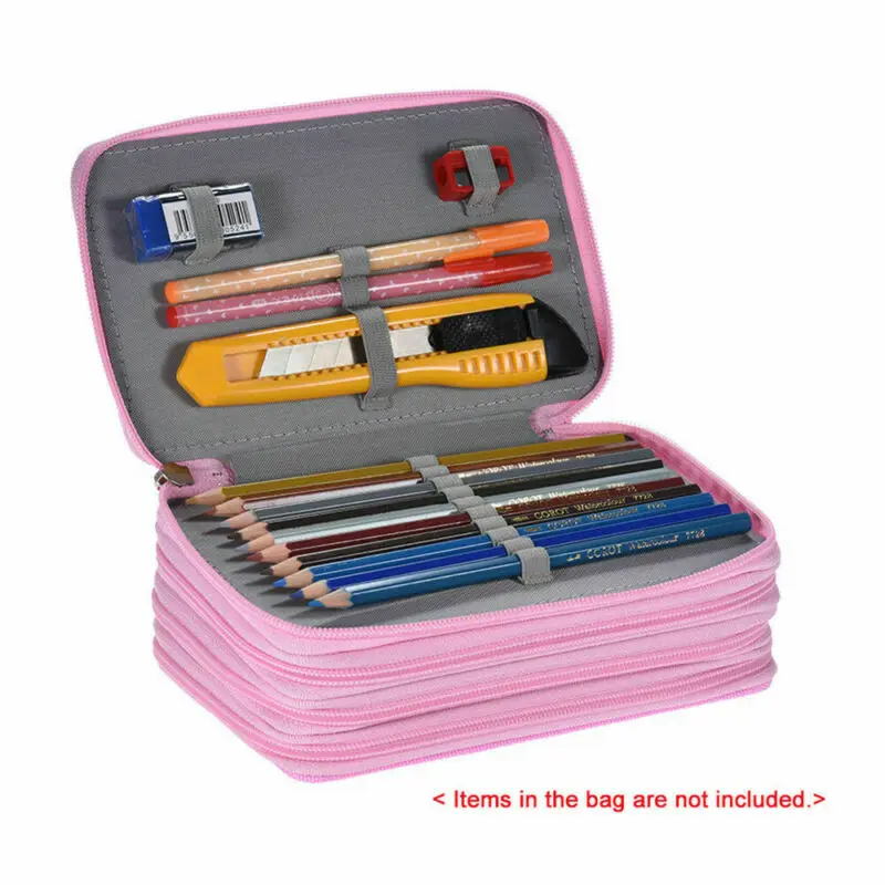 

4 Layers 72 Slots Large Pencil Brush Case Box Pen Pouch Bag Makeup Storage Bag