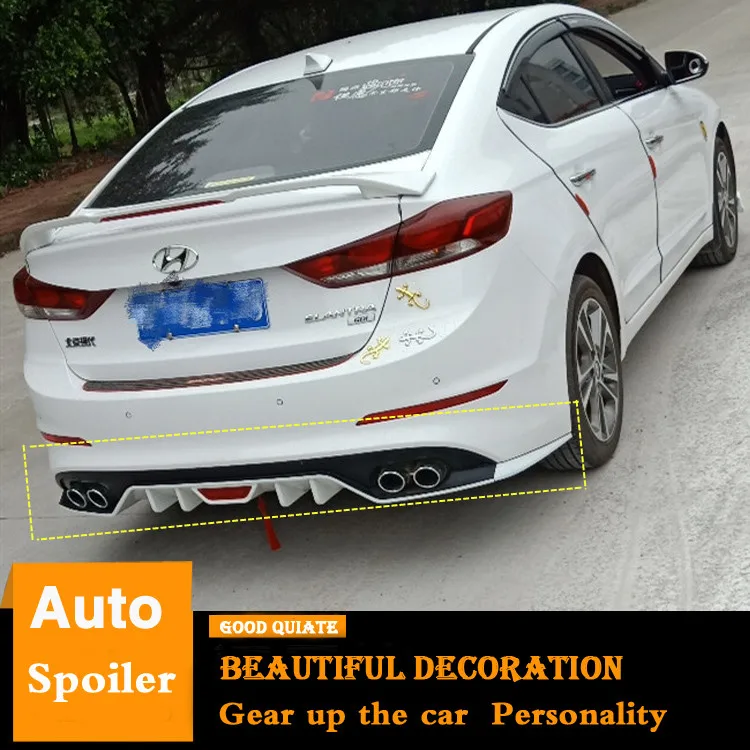 Для Hyundai Elantra задний спойлер бампер диффузор защитные бамперы средства ухода за