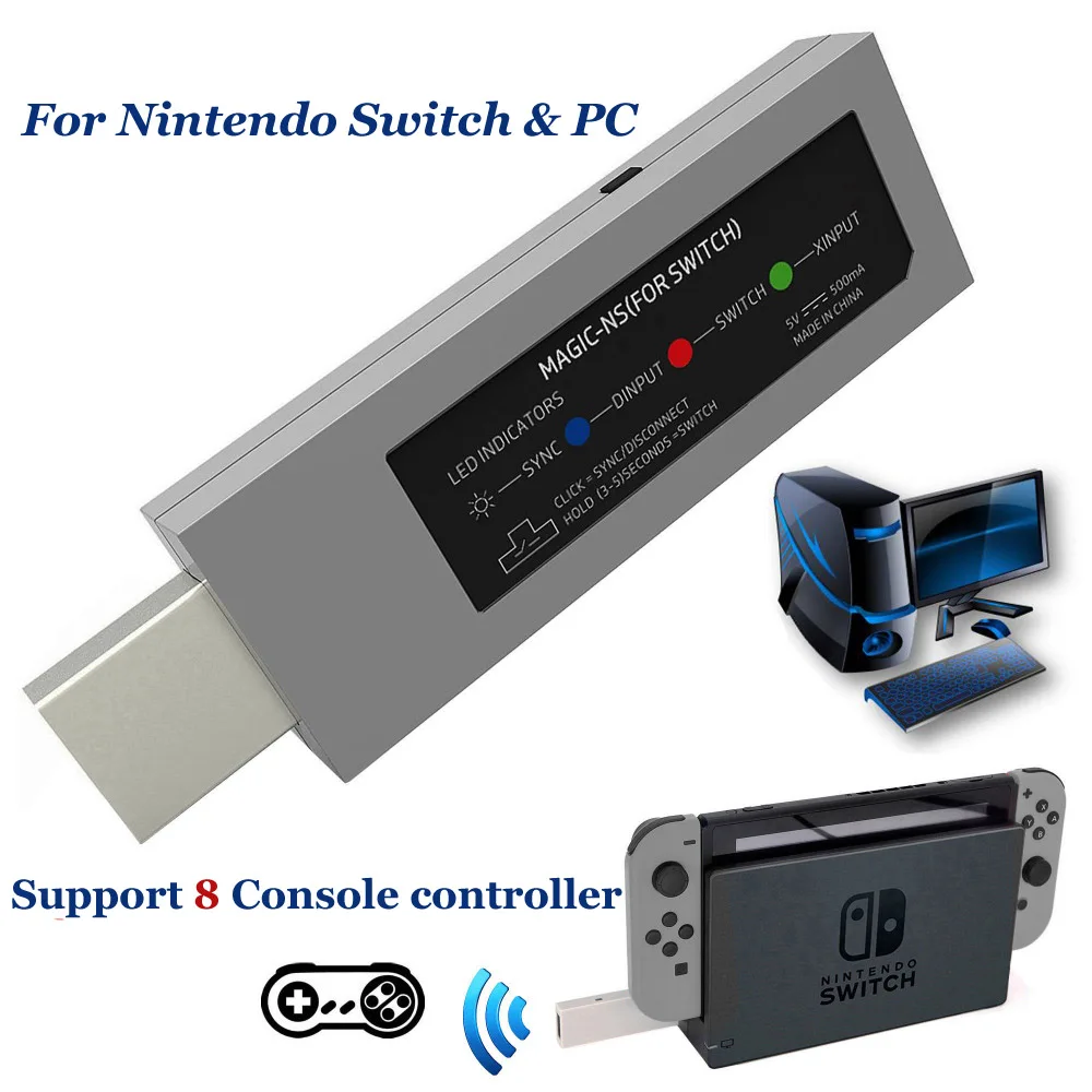 MayFlash Magic-NS Wireless for PS3/Xbox One S/360 Controller Fighting Stick Adapter to Nintend Switch NS PC | Электроника