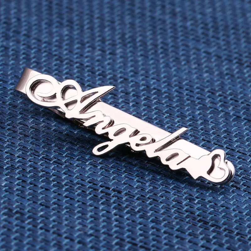 

Custom Sterling SIL brooch fashion DIY pin logo name badge exclusive letter tie clip scarf buckle