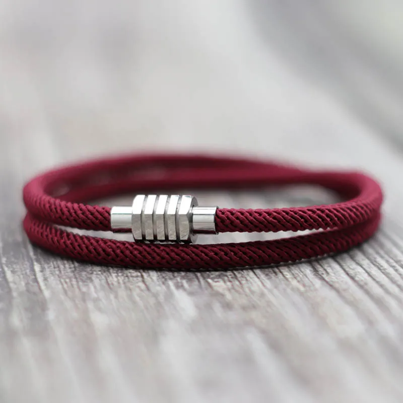 Уникальный двойной веревочный браслет для мужчин и женщин магнитный влюбленных