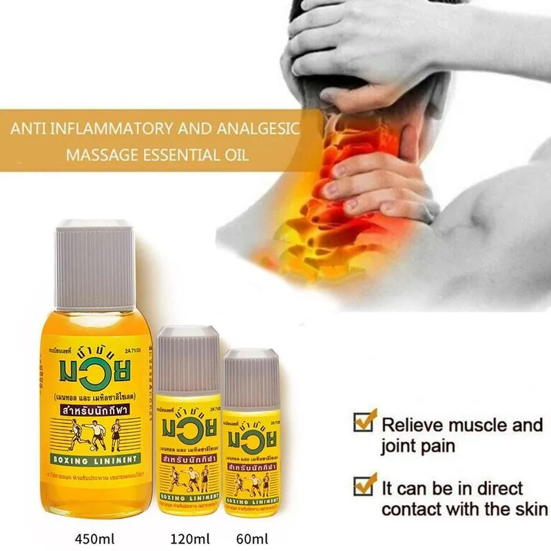 

60ml/120ml/450ml Muay Thai Oil Pain Relief Oil Is Suitable For Bruises, Joint Pain, Shoulder Pain, Neck Pain, Hand And Foot Pain