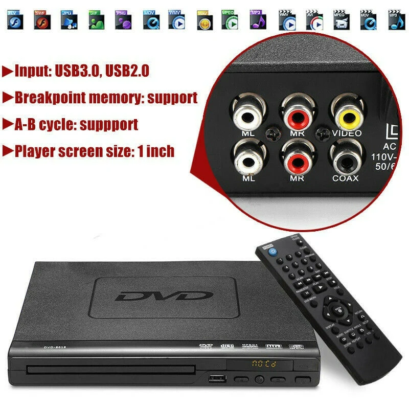 Портативный DVD плеер EVD многофункциональный многоугольный обзор и