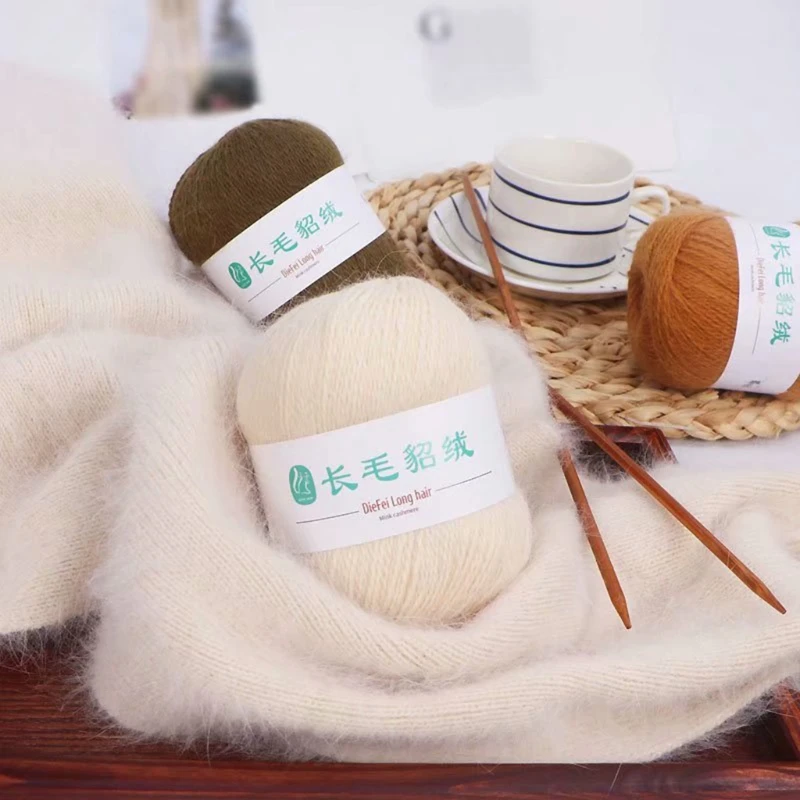 

Long Plush Mink Cashmere Various Colors Soft Knitting Cashmere Yarn Mink Wool DIY Handmade Sweater Crocheting Material