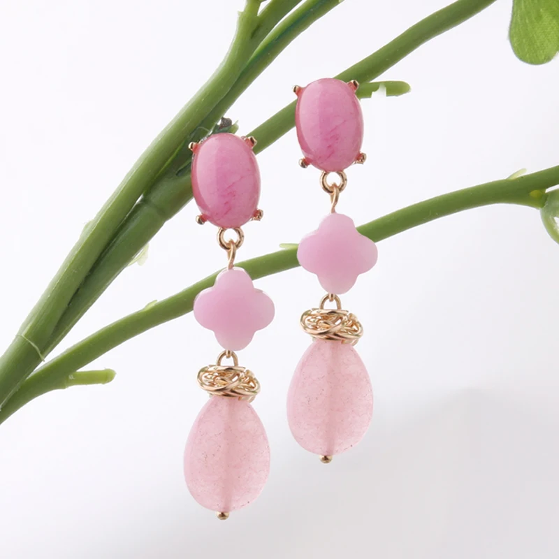 Серьги NeeFu WoFu из натурального камня серьги-подвески с пресноводным жемчугом