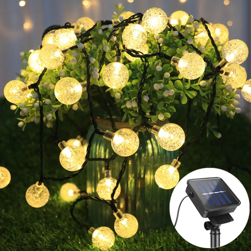 

Top sale 20/30/50 LED Crystal ball LED Solar Lamp Power LED String Fairy Lights Garlands Garden Christmas Decor For Outdoor