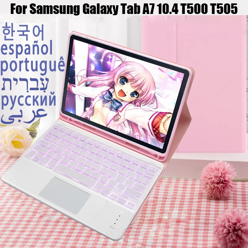 Чехол для клавиатуры с подсветкой и тачпадом Samsung Galaxy Tab A7 10 4 T500 T505 чехол