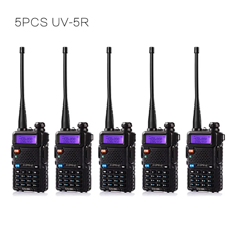 5PCS BaoFeng UV-5R Walkie Talkie Two Way Radio upgrade version baofeng uv5r 128CH 5W VHF UHF 136-174Mhz & 400-520Mhz