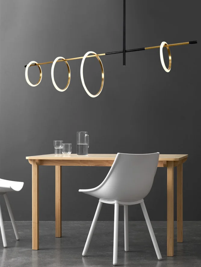 

Постмодернистская светодиодная люстра, освещение, новинка, подвесные светильники для гостиной, спальни, столовой, декоративное кольцо, под...