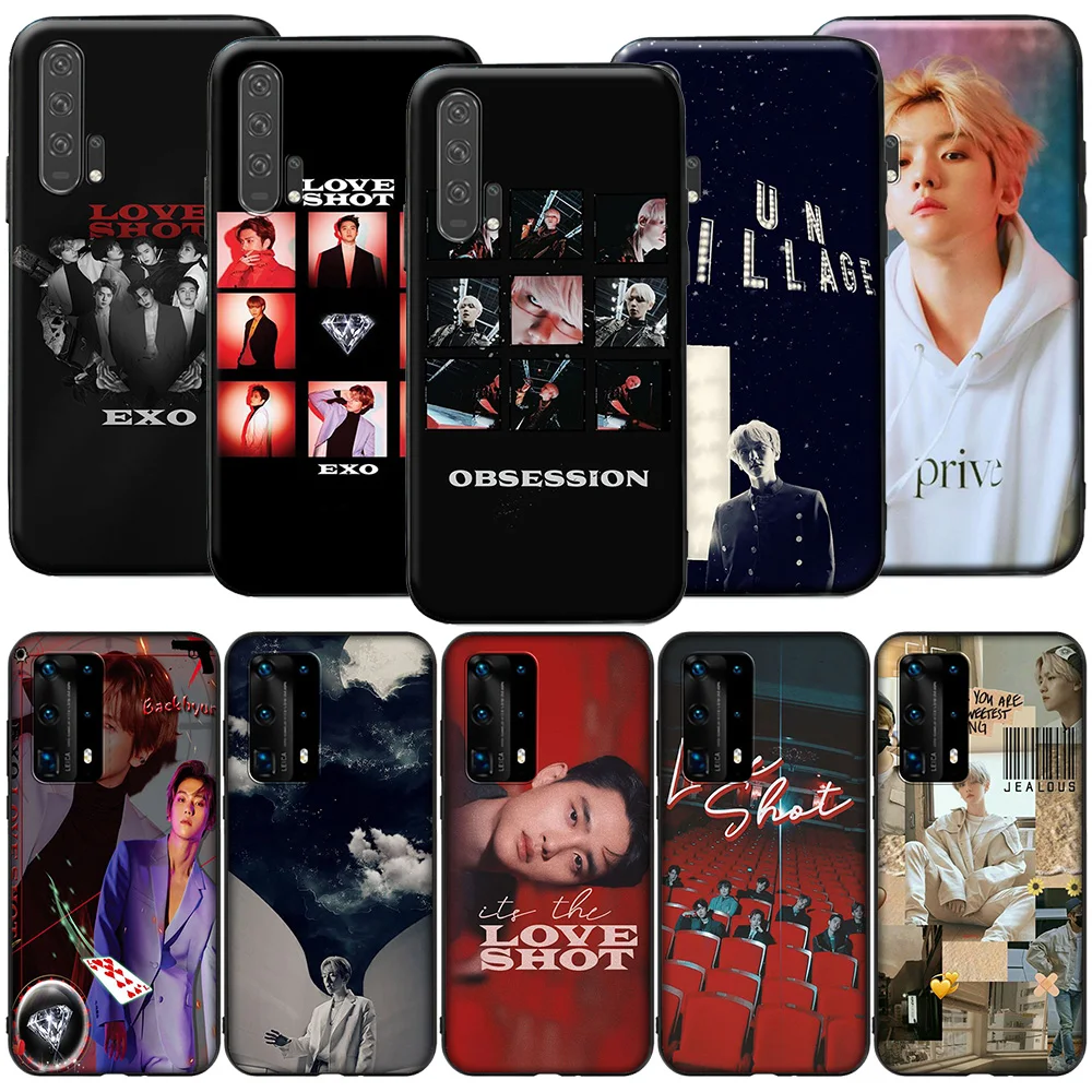 Силиконовый чехол GX66 EXO Love Shot Baekhyun для Huawei P9 P10 P20 P30 P40 Y6 2018 Y7 Y9 Lite Pro Max Prime Mini|Бамперы|