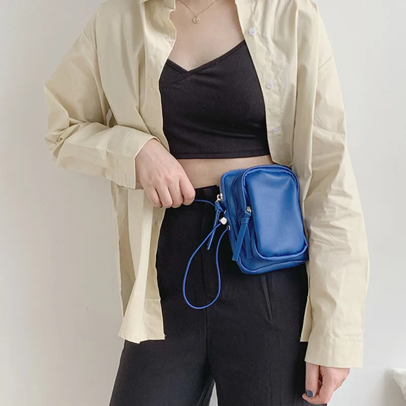 

PUOU 2020 Fashion Crossbody Bags Waist Bags Phone Packs PU Leather Belt Bag Women Waist Belt Bag Girl Bum Pouch Shoulder Bags
