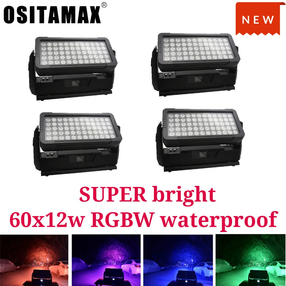 4 шт. светодиодный светильник Cree 60x12 Вт настенный IP65 цветной яркий уличный RGBW