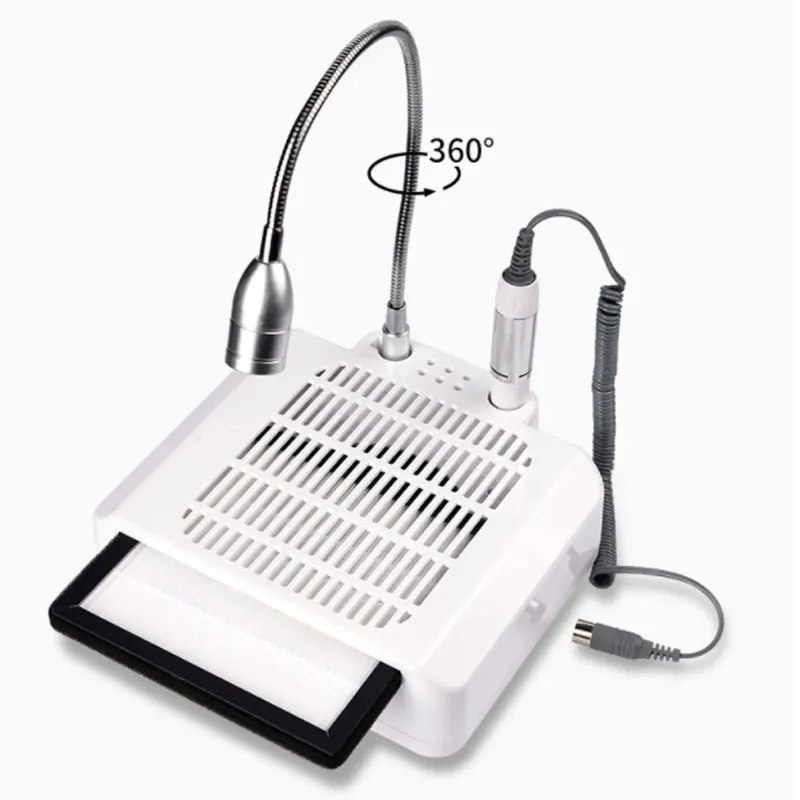 

80W 3 In 1 Strong Power Nail Dust Collector Uv Gel Polisher Nail Drills Lighting Lamp Hand Pad Vacuum Cleaner Nail Salon Device